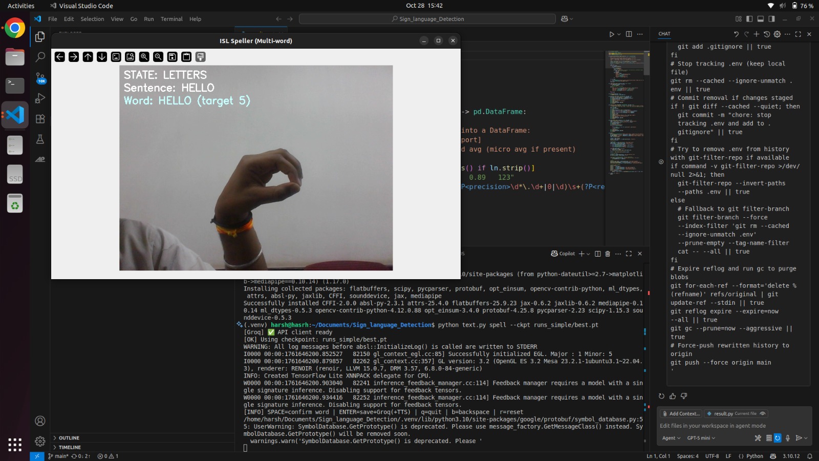 ISL Sign Language Detection